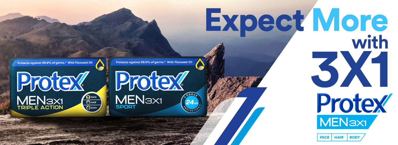 Banner image of Protex Men Bar Soap, featuring the product packaging